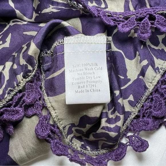 Johnny Was 100% Silk 3/4 Sleeve Tunic Top - Picture 5 of 5